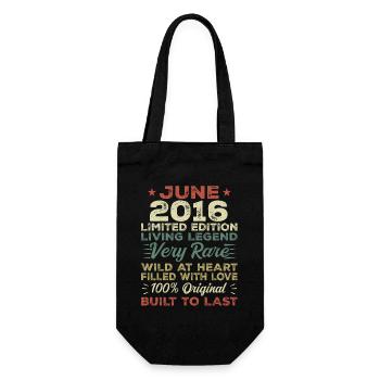 June 2016 Birthday June 2016 Gift June 2016 - Gift Bag for Bottles - black - Front