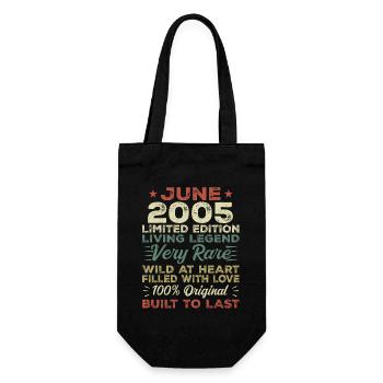 June 2005 Birthday June 2005 Gift June 2005 - Gift Bag for Bottles - black - Front