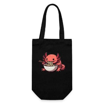 Ramen time for the axolotl - Gift Bag for Bottles - black - Front