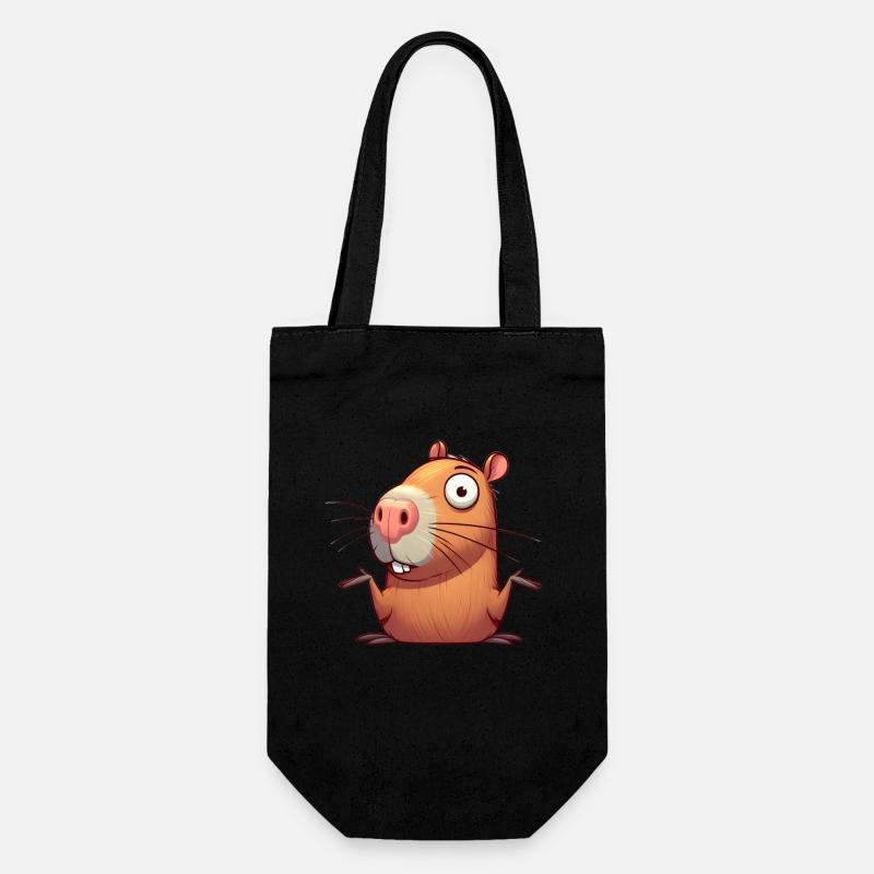 Verwirrte Capybara - Geschenkbeutel für Flaschen - Schwarz