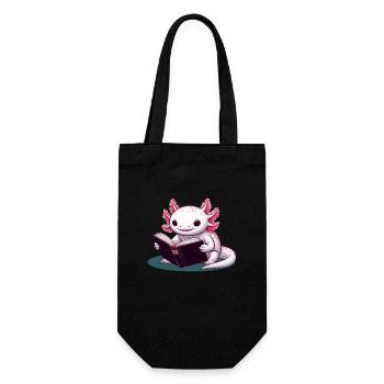 Reading Axolotl - Gift Bag for Bottles - black - Front