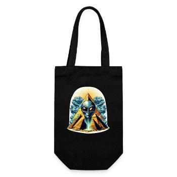 Alien head in pyramid - Gift Bag for Bottles - black - Front