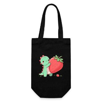 Strawberry Dino - Gift Bag for Bottles - black - Front