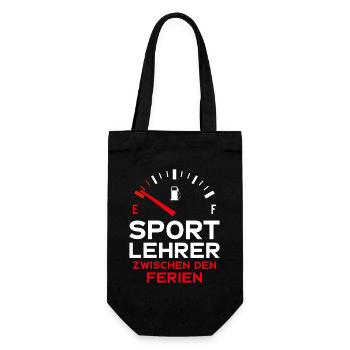 LUSTIG SPORTLEHRER FERIEN SCHULE LEHRER - Geschenkbeutel für Flaschen - Schwarz - Vorne