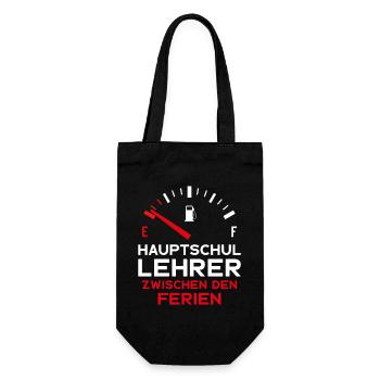 LUSTIG HAUPTSCHULLEHRER FERIEN HAUPTSCHULE LEHRER - Geschenkbeutel für Flaschen - Schwarz - Vorne