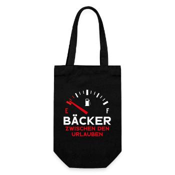 LUSTIG BÄCKER ZWISCHEN DEN URLAUBEN BÄCKEREI - Geschenkbeutel für Flaschen - Schwarz - Vorne