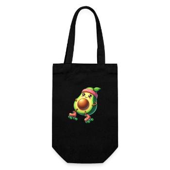 Avocado on roller skates - Gift Bag for Bottles - black - Front