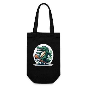 Crocodile de skateboard - Sac à bouteille - noir - Devant
