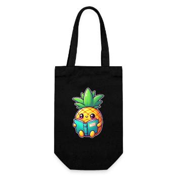 Reading pineapple - Gift Bag for Bottles - black - Front