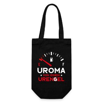 MUTTERTAG UROMA VON 2 URENKELN URENGELN UROMA - Geschenkbeutel für Flaschen - Schwarz - Vorne