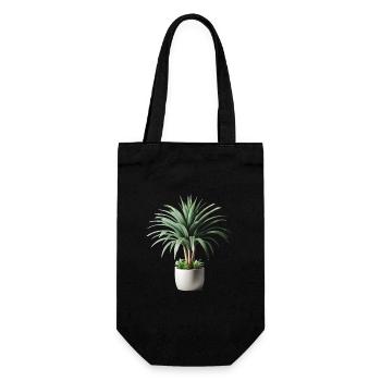 Dracaena plant in pot - Gift Bag for Bottles - black - Front
