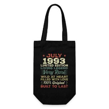 Geschenk Juli 1993 Jubiläum Juli 1993 Geburtstag - Geschenkbeutel für Flaschen - Schwarz - Vorne