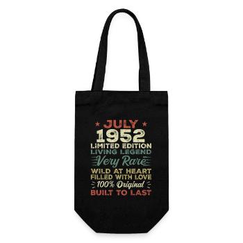 Geschenk Juli 1952 Jubiläum Juli 1952 Geburtstag - Geschenkbeutel für Flaschen - Schwarz - Vorne