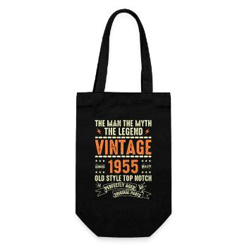 1955 Jubiläumsgeschenk Jahrgang 1955 Vintage 1955 - Geschenkbeutel für Flaschen - Schwarz - Vorne