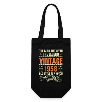 1958 Jubiläumsgeschenk Jahrgang 1958 Vintage 1958 - Geschenkbeutel für Flaschen - Schwarz - Vorne