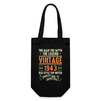 1943 Jubiläumsgeschenk Jahrgang 1943 Vintage 1943 - Geschenkbeutel für Flaschen - Schwarz - Vorne