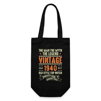 1940 Jubiläumsgeschenk Jahrgang 1940 Vintage 1940 - Geschenkbeutel für Flaschen - Schwarz - Vorne