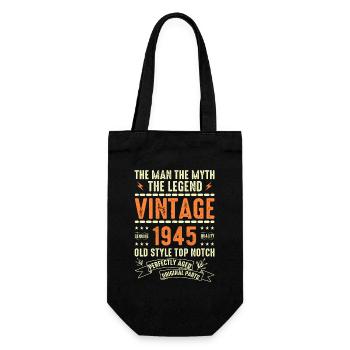 1945 Jubiläumsgeschenk Jahrgang 1945 Vintage 1945 - Geschenkbeutel für Flaschen - Schwarz - Vorne