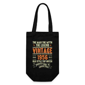 1956 Jubiläumsgeschenk Jahrgang 1956 Vintage 1956 - Geschenkbeutel für Flaschen - Schwarz - Vorne