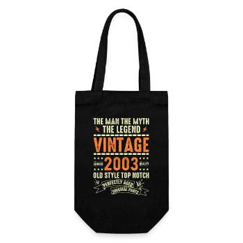 2003 Jubiläumsgeschenk Jahrgang 2003 Vintage 2003 - Geschenkbeutel für Flaschen - Schwarz - Vorne