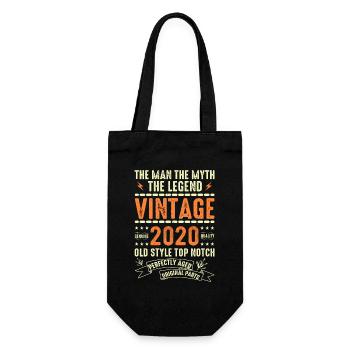 2020 Jubiläumsgeschenk Jahrgang 2020 Vintage 2020 - Geschenkbeutel für Flaschen - Schwarz - Vorne