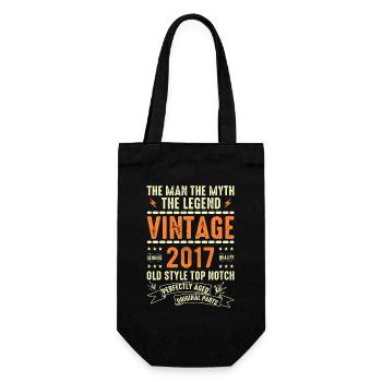 2017 Jubiläumsgeschenk Jahrgang 2017 Vintage 2017 - Geschenkbeutel für Flaschen - Schwarz - Vorne