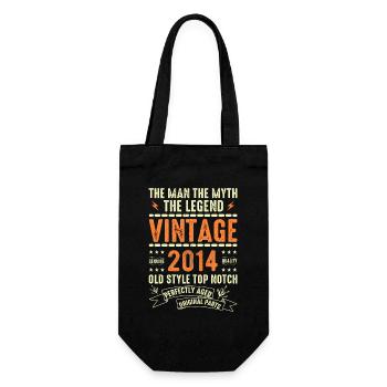 2014 Jubiläumsgeschenk Jahrgang 2014 Vintage 2014 - Geschenkbeutel für Flaschen - Schwarz - Vorne