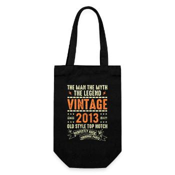2013 Jubiläumsgeschenk Jahrgang 2013 Vintage 2013 - Geschenkbeutel für Flaschen - Schwarz - Vorne