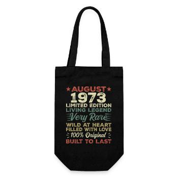 August 1973 - Gift idea for August 1973 - 1973 - Gift Bag for Bottles - black - Front