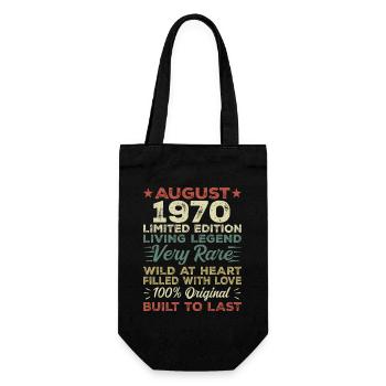 August 1970 - Geschenkidee Für August 1970 - 1970 - Geschenkbeutel für Flaschen - Schwarz - Vorne