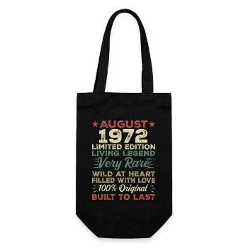August 1972 - Gift idea for August 1972 - 1972 - Gift Bag for Bottles - black - Front
