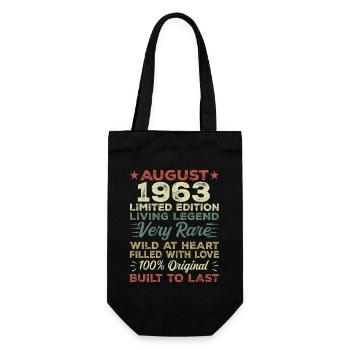 August 1963 - Geschenkidee Für August 1963 - 1963 - Geschenkbeutel für Flaschen - Schwarz - Vorne