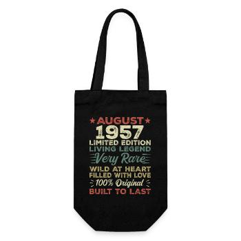 August 1957 - Geschenkidee Für August 1957 - 1957 - Geschenkbeutel für Flaschen - Schwarz - Vorne