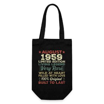 Août 1959 - Idée cadeau pour août 1959 - 1959 - Sac à bouteille - noir - Devant
