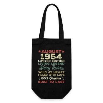 August 1954 - Geschenkidee Für August 1954 - 1954 - Geschenkbeutel für Flaschen - Schwarz - Vorne