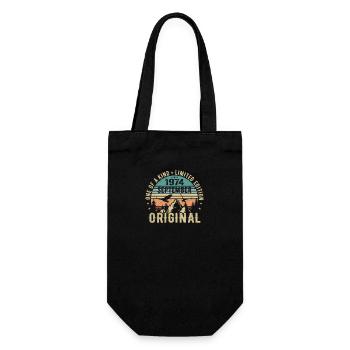 September 1974 Birthday - Legend since September - Gift Bag for Bottles - black - Front