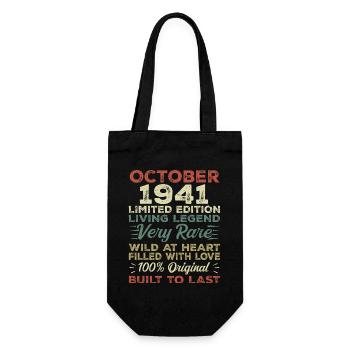 1941 October 1941 Birthday October 1941 Original - Gift Bag for Bottles - black - Front