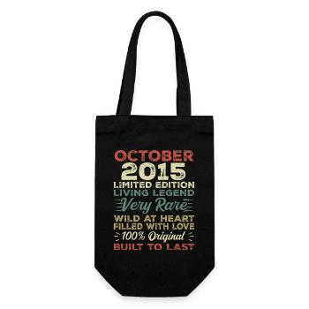 2015 October 2015 birthday October 2015 Original - Gift Bag for Bottles - black - Front