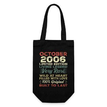 2006 October 2006 birthday October 2006 Original - Gift Bag for Bottles - black - Front