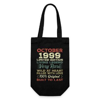 1999 Oktober 1999 Geburtstag Oktober 1999 Original - Geschenkbeutel für Flaschen - Schwarz - Vorne