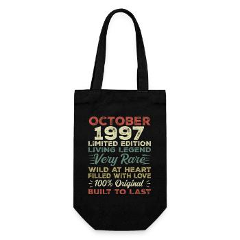 1997 October 1997 birthday October 1997 Original - Gift Bag for Bottles - black - Front