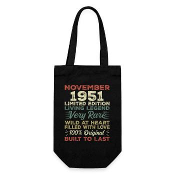 Legend Since November 1951 Born November 1951 - Gift Bag for Bottles - black - Front
