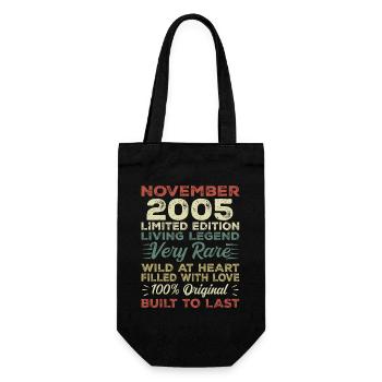 Legend Since November 2005 Vintage November 2005 - Gift Bag for Bottles - black - Front