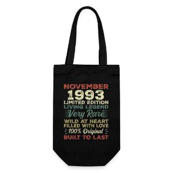 Legende Seit November 1993 Jahrgang November 1993 - Geschenkbeutel für Flaschen - Schwarz - Vorne