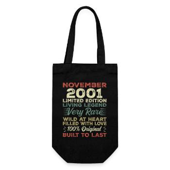 Legend Since November 2001 Vintage November 2001 - Gift Bag for Bottles - black - Front
