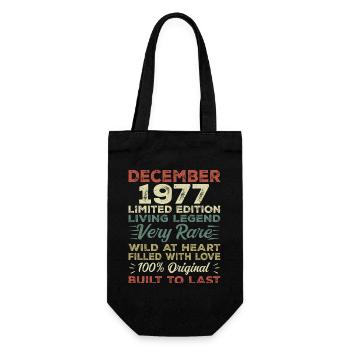Dezember 1977 - Geburtstag Dezember 1977 Jahr - Geschenkbeutel für Flaschen - Schwarz - Vorne