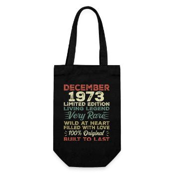 Décembre 1973 - anniversaire Décembre 1973 année - Sac à bouteille - noir - Devant