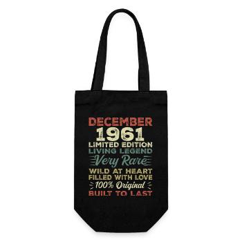 Décembre 1961 - anniversaire Décembre 1961 année - Sac à bouteille - noir - Devant