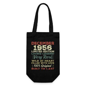 December 1956 - birthday December 1956 year - Gift Bag for Bottles - black - Front