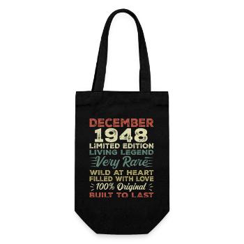 Décembre 1948 - anniversaire Décembre 1948 année - Sac à bouteille - noir - Devant
